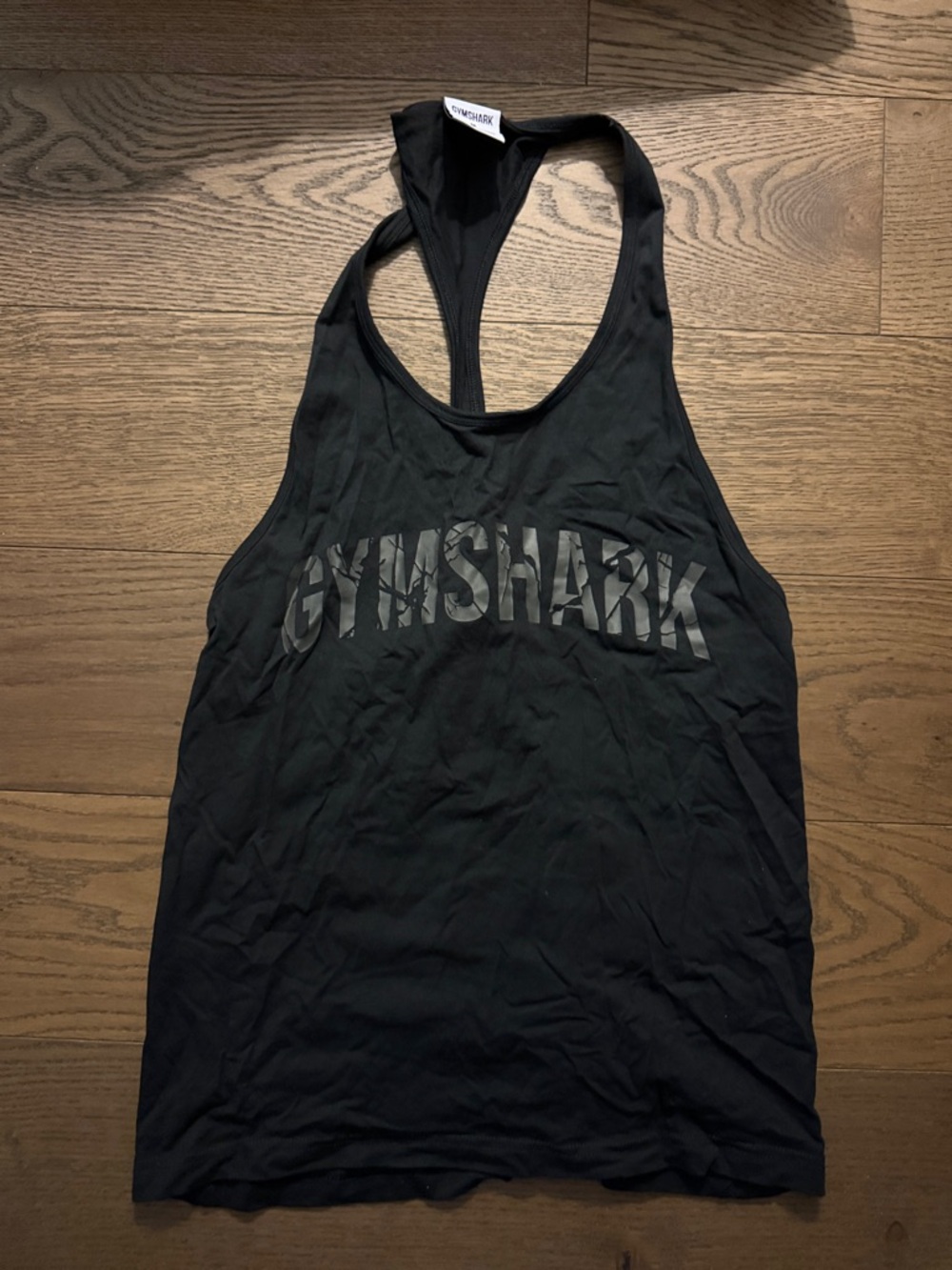 Gymshark Black Stringer Logo Tank